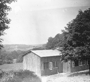 The metal shop still stands below the church to the north, on the hillside sloping to the Pennypack Creek. It is now used for the variety of crafts needed to finish doors and other furnishings still being designed and placed in the Cathedral.